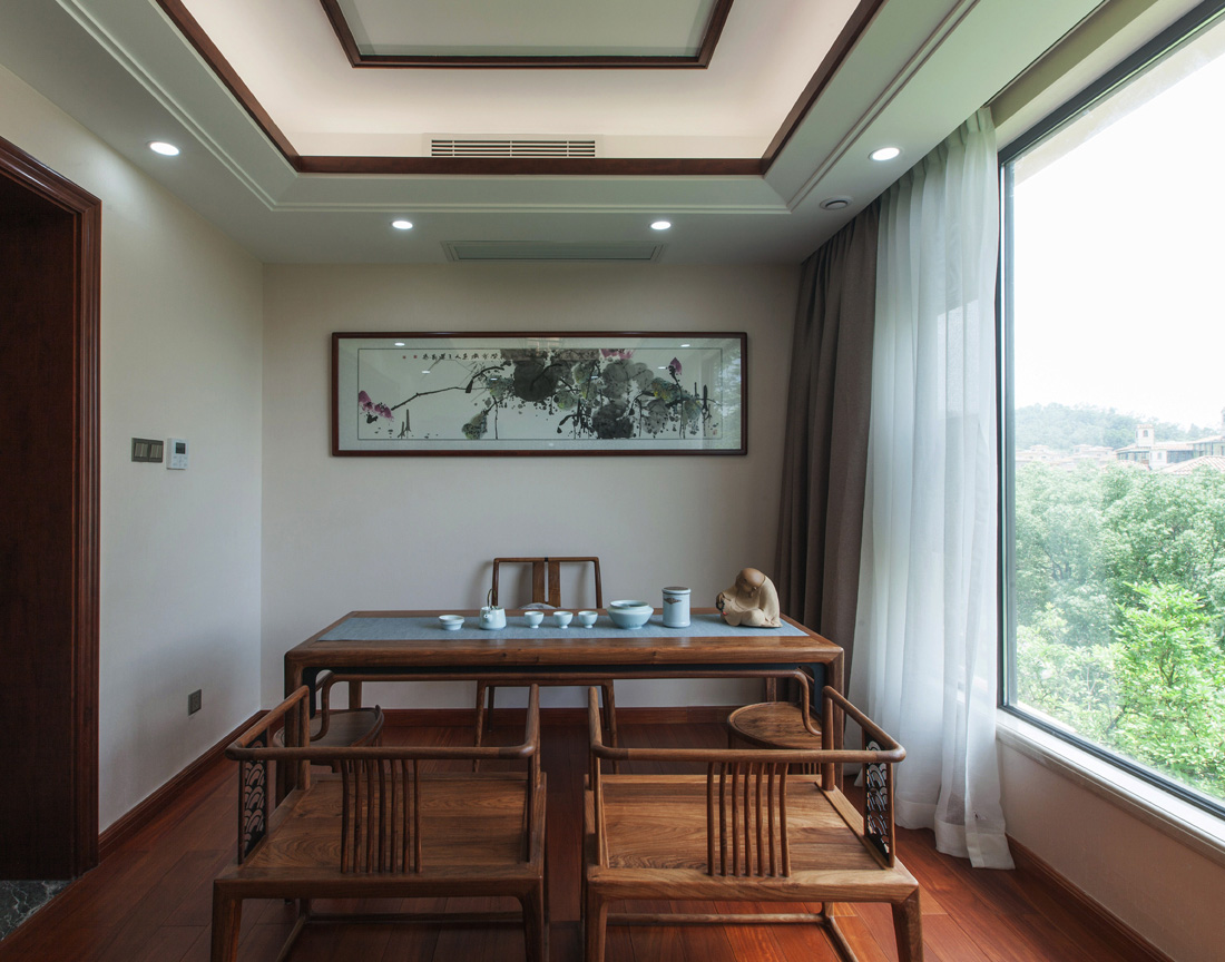 清林徑別墅設(shè)計-茶室 深圳別墅裝修-藍(lán)調(diào)裝飾設(shè)計