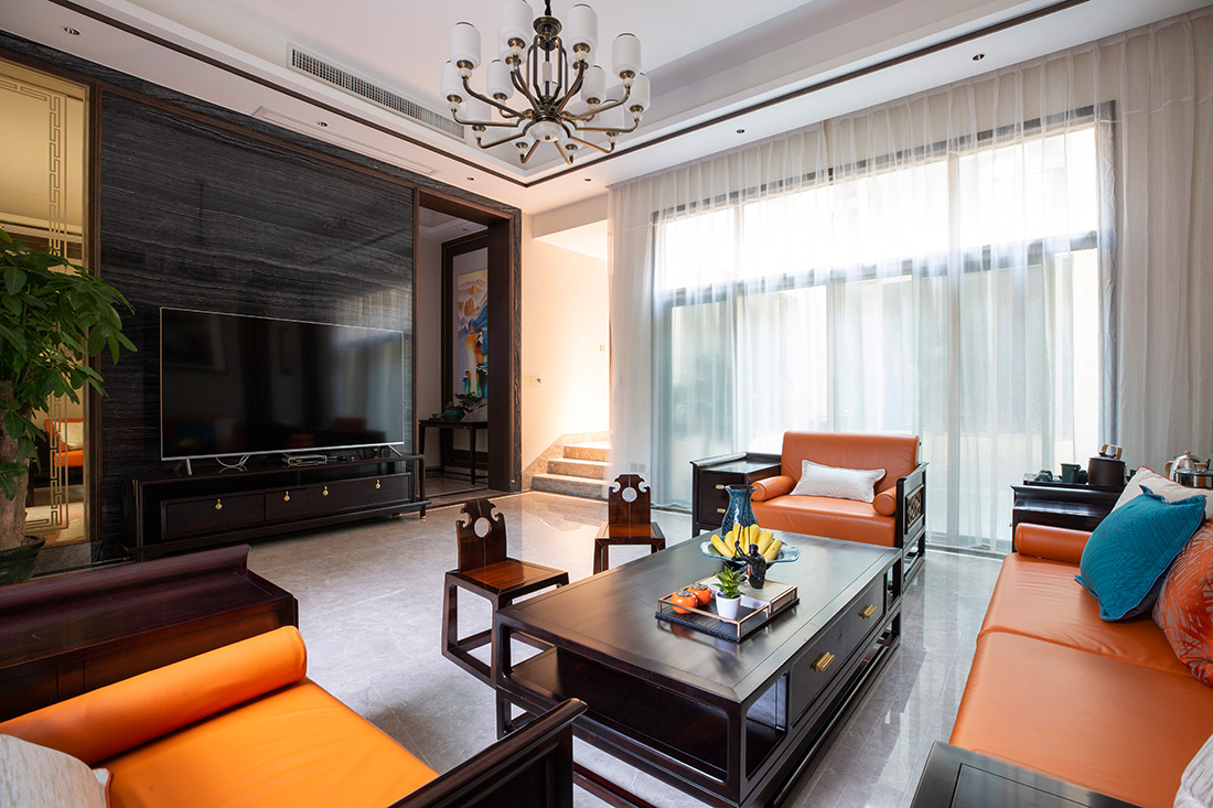 公園大地聯(lián)排別墅客廳裝修設(shè)計(jì)-